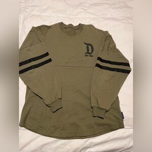 Disneyland Resort Olive & Black Spirit Jersey Long Sleeve Shirt Size Small